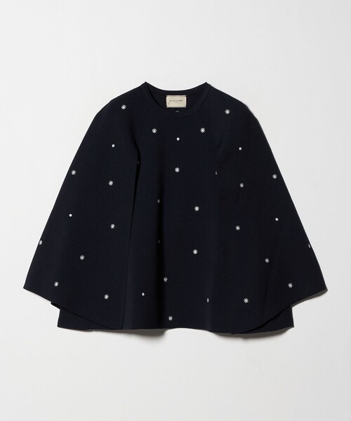 UNITED ARROWS(ユナイテッドアローズ)の「エンブロイダリー フラワー ケープニット ‐ウォッシャブル‐(ニット/セーター・レディース・ネイビー/ベージュ/ブラック・FREE)」の21枚目の写真