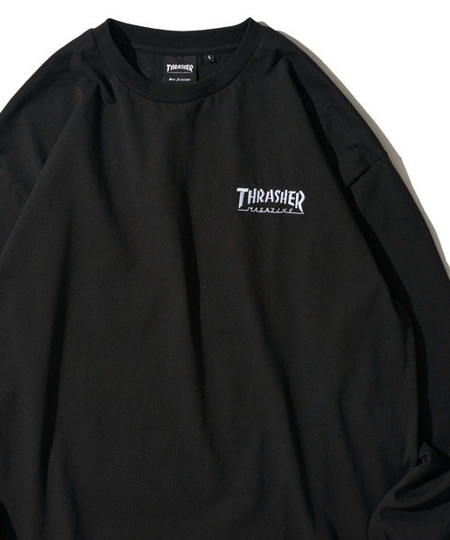 THRASHER(スラッシャー)の「【THRASHER / スラッシャー】ワンポイント刺繍ロングスリーブTシャツ(Tシャツ/カットソー・メンズ・ホワイト/ブラック/アッシュグレー・MEDIUM/LARGE/X-LARGE)」の3枚目の写真