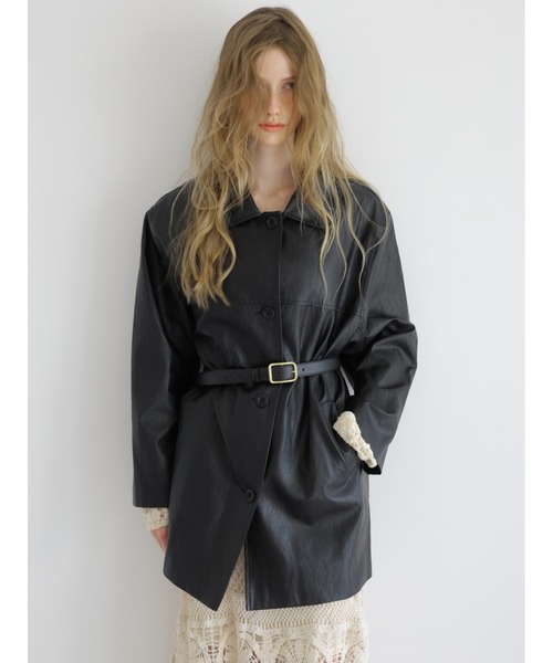 セール】basic leather jacket（ブルゾン）｜miies miim