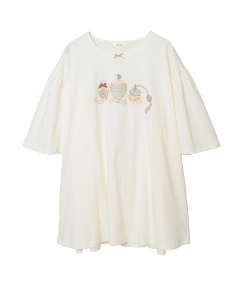 PINK HOUSE（ピンクハウス）の「パフュームプリントカットソーチュニック（Tシャツ/カットソー・レディース・アイボリー/ブラック/ローズ/ブラウン・フリー）」の2枚目の写真