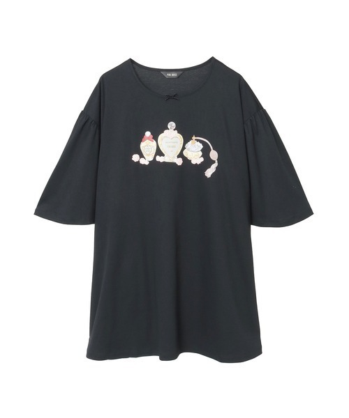 PINK HOUSE（ピンクハウス）の「パフュームプリントカットソーチュニック（Tシャツ/カットソー・レディース・アイボリー/ブラック/ローズ/ブラウン・フリー）」の3枚目の写真