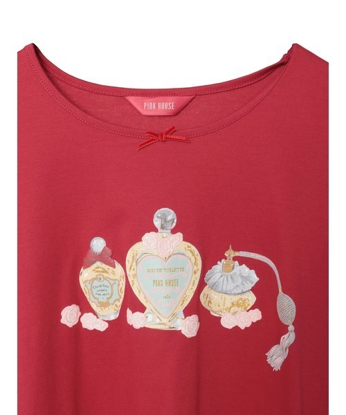 PINK HOUSE（ピンクハウス）の「パフュームプリントカットソーチュニック（Tシャツ/カットソー・レディース・アイボリー/ブラック/ローズ/ブラウン・フリー）」の7枚目の写真