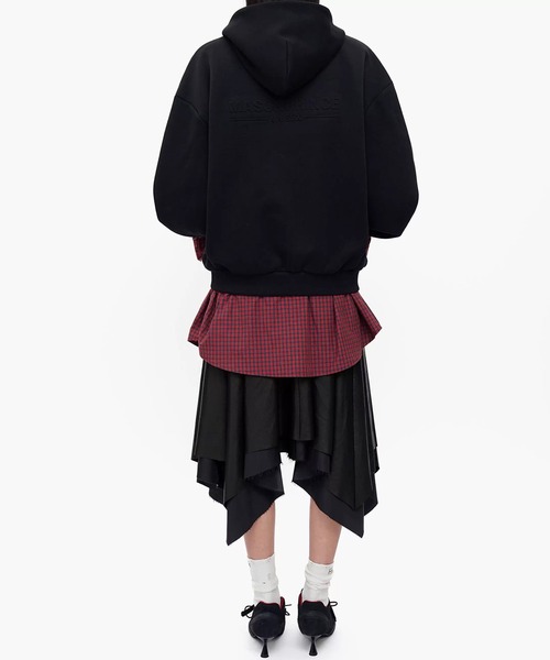 MASONPRINCE(メイソンプリンス)の「オーバーサイズ レイヤードデザイン ZIPパーカー WY6433【MASONPRINCE】【2025AW】(パーカー・メンズ・ブラック/グレー・L/M/S)」の5枚目の写真