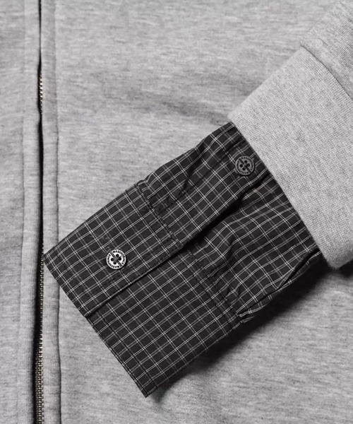 MASONPRINCE(メイソンプリンス)の「オーバーサイズ レイヤードデザイン ZIPパーカー WY6433【MASONPRINCE】【2025AW】(パーカー・メンズ・ブラック/グレー・L/M/S)」の9枚目の写真