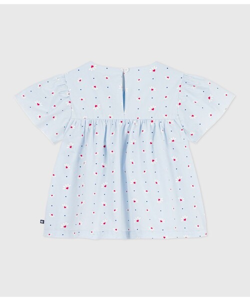 PETIT BATEAU（プチバトー）の「半袖ブラウス（シャツ/ブラウス・キッズ・ライトブルー・5YEAR/4YEAR/3YEAR）」の3枚目の写真
