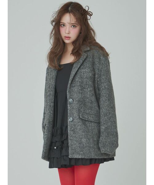 CALNAMUR（カルナムール）の「ミニシャギーテーラードコート（テーラードジャケット・レディース・ラベンダー/その他1/グレー・FREE）」の13枚目の写真