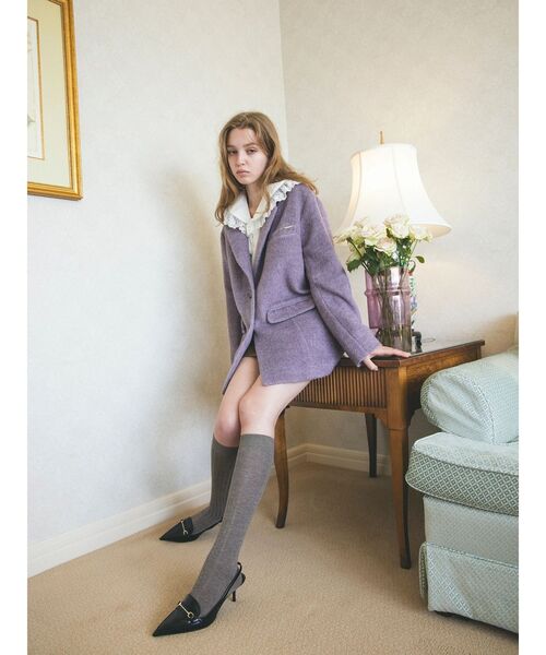 CALNAMUR（カルナムール）の「ミニシャギーテーラードコート（テーラードジャケット・レディース・ラベンダー/その他1/グレー・FREE）」の22枚目の写真