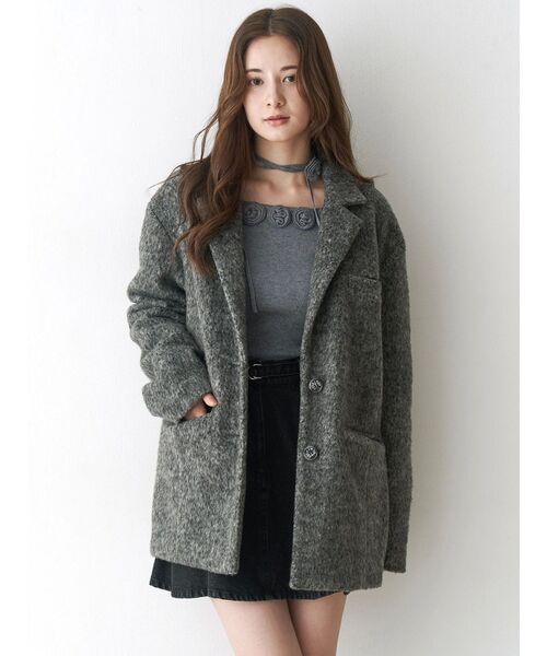 セール】ミニシャギーテーラードコート（テーラードジャケット