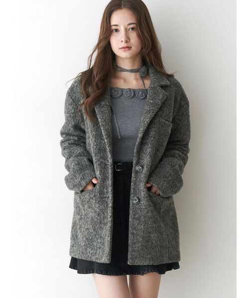 ミニシャギーテーラードコート（テーラードジャケット）｜CALNAMUR