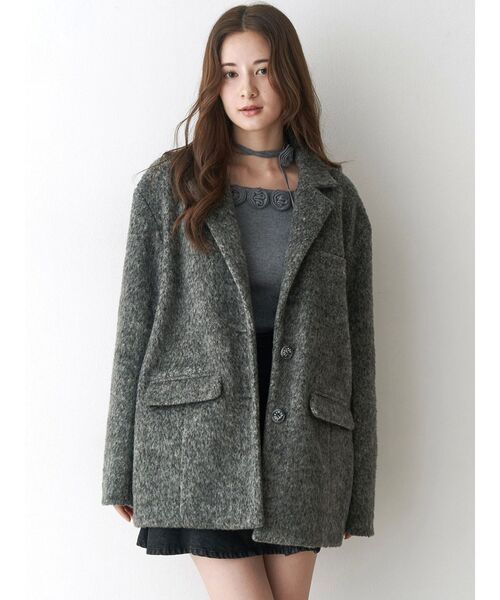 セール】ミニシャギーテーラードコート（テーラードジャケット