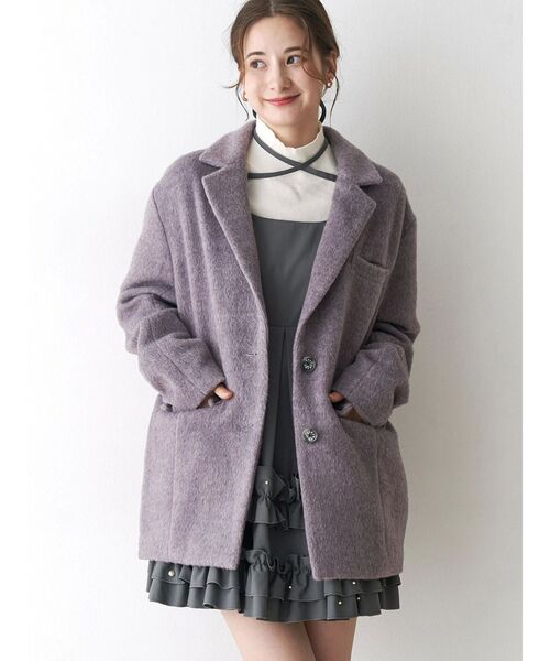 ミニシャギーテーラードコート（テーラードジャケット）｜CALNAMUR