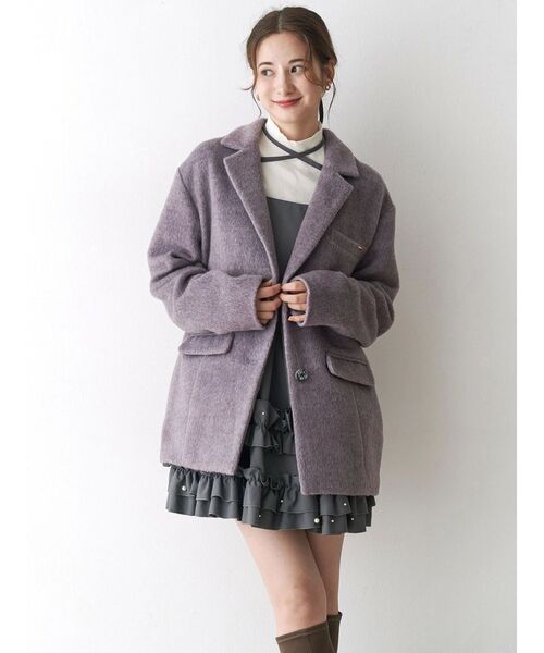 セール】ミニシャギーテーラードコート（テーラードジャケット