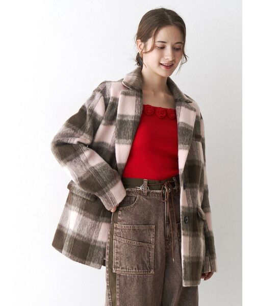 CALNAMUR（カルナムール）の「ミニシャギーテーラードコート（テーラードジャケット・レディース・ラベンダー/その他1/グレー・FREE）」の8枚目の写真