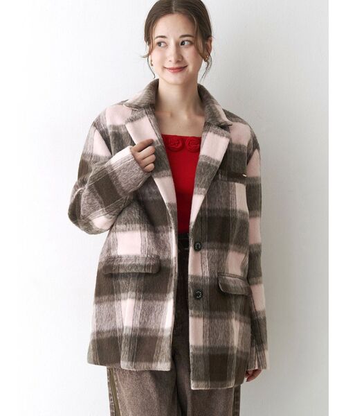 CALNAMUR（カルナムール）の「ミニシャギーテーラードコート（テーラードジャケット・レディース・ラベンダー/その他1/グレー・FREE）」の9枚目の写真