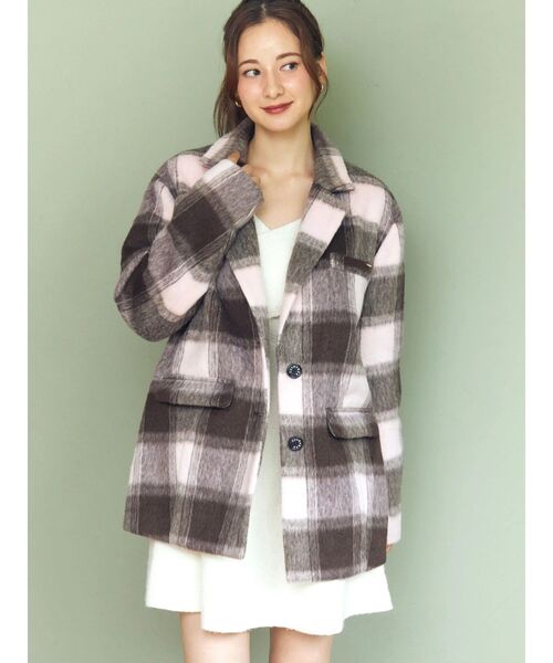 CALNAMUR（カルナムール）の「ミニシャギーテーラードコート（テーラードジャケット・レディース・ラベンダー/その他1/グレー・FREE）」の10枚目の写真