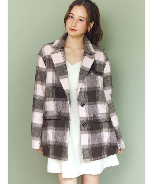 CALNAMUR（カルナムール）の「ミニシャギーテーラードコート（テーラードジャケット・レディース・ラベンダー/その他1/グレー・FREE）」の12枚目の写真