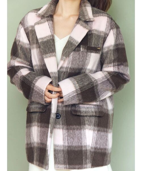 CALNAMUR（カルナムール）の「ミニシャギーテーラードコート（テーラードジャケット・レディース・ラベンダー/その他1/グレー・FREE）」の14枚目の写真