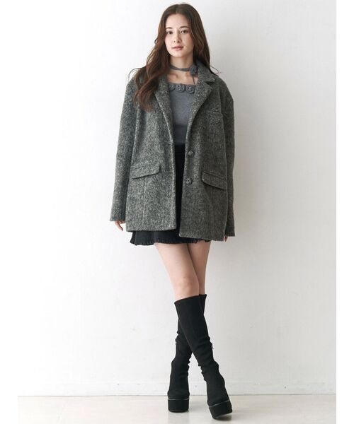 CALNAMUR（カルナムール）の「ミニシャギーテーラードコート（テーラードジャケット・レディース・ラベンダー/その他1/グレー・FREE）」の19枚目の写真