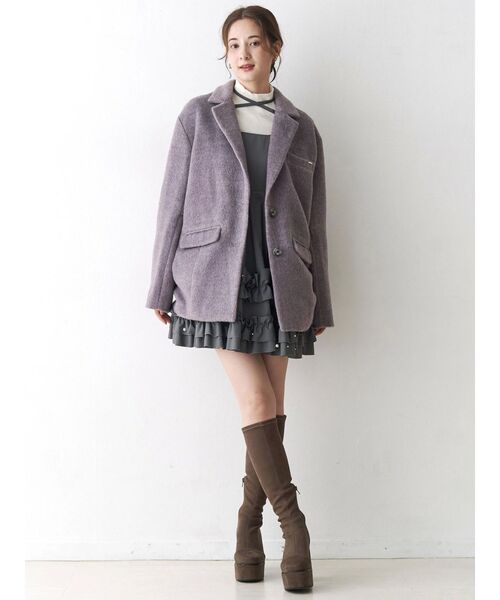 ミニシャギーテーラードコート（テーラードジャケット）｜CALNAMUR