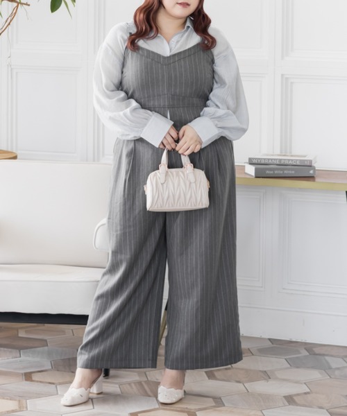 CLETTE(クレット)の「CLETTEオリジナルストライプ柄ビスチェ(その他トップス・レディース・ネイビー/グレー/ブラウン・LL/4L/3L)」の6枚目の写真