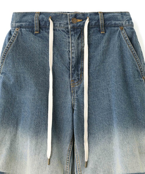 X-girl（エックスガール）の「GRADIENT DENIM EASY PANTS（デニムパンツ・レディース・ブラック/ライトインディゴブルー・XS/S/M）」の14枚目の写真