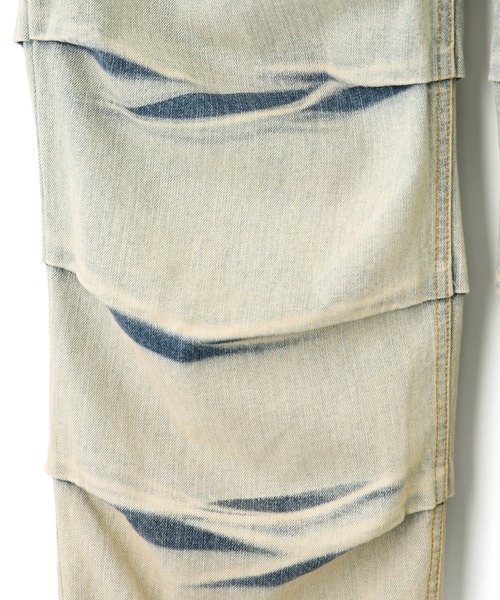 X-girl（エックスガール）の「GRADIENT DENIM EASY PANTS（デニムパンツ・レディース・ブラック/ライトインディゴブルー・XS/S/M）」の16枚目の写真