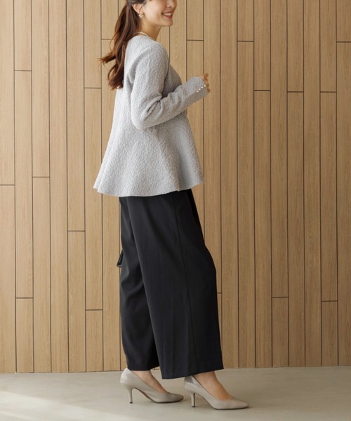 Sono（ソーノ）の「ご自宅でお洗濯可能【SONO/ソーノ】ブライトジャカードニットプルオーバー（ニット/セーター・レディース・ホワイト/ライトグレー・F）」の6枚目の写真