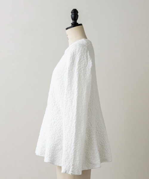 Sono（ソーノ）の「ご自宅でお洗濯可能【SONO/ソーノ】ブライトジャカードニットプルオーバー（ニット/セーター・レディース・ホワイト/ライトグレー・F）」の8枚目の写真