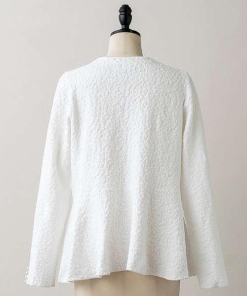 Sono（ソーノ）の「ご自宅でお洗濯可能【SONO/ソーノ】ブライトジャカードニットプルオーバー（ニット/セーター・レディース・ホワイト/ライトグレー・F）」の9枚目の写真