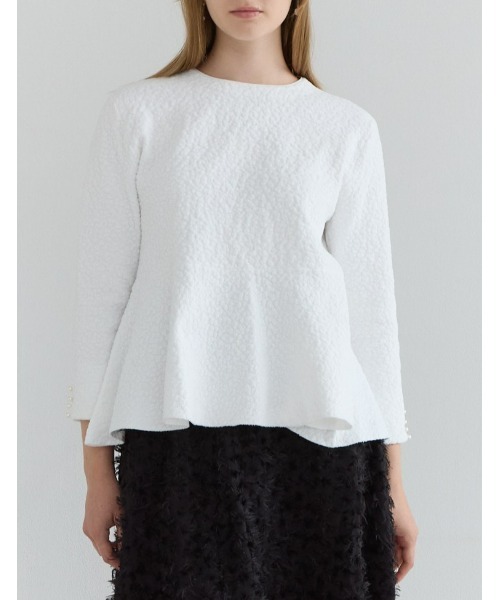 Sono（ソーノ）の「ご自宅でお洗濯可能【SONO/ソーノ】ブライトジャカードニットプルオーバー（ニット/セーター・レディース・ホワイト/ライトグレー・F）」の18枚目の写真