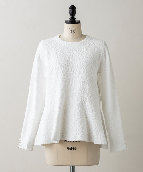Sono（ソーノ）の「ご自宅でお洗濯可能【SONO/ソーノ】ブライトジャカードニットプルオーバー（ニット/セーター・レディース・ホワイト/ライトグレー・F）」の21枚目の写真