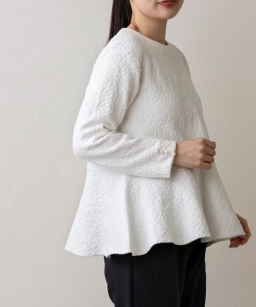 Sono（ソーノ）の「ご自宅でお洗濯可能【SONO/ソーノ】ブライトジャカードニットプルオーバー（ニット/セーター・レディース・ホワイト/ライトグレー・F）」の15枚目の写真