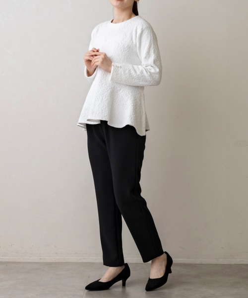 Sono（ソーノ）の「ご自宅でお洗濯可能【SONO/ソーノ】ブライトジャカードニットプルオーバー（ニット/セーター・レディース・ホワイト/ライトグレー・F）」の17枚目の写真