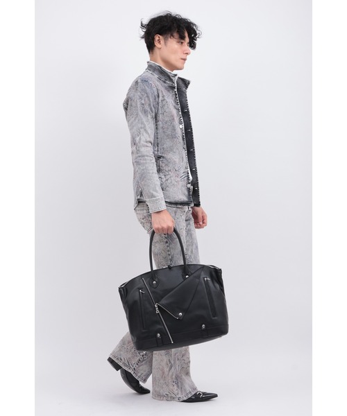 TORNADO MART（トルネードマート）の「ｼｭﾘﾝｸﾚｻﾞｰﾗｲﾀﾞｰｽﾎﾞｽﾄﾝBAG（トートバッグ・メンズ・ホワイト/ブラック・FREE）」の7枚目の写真