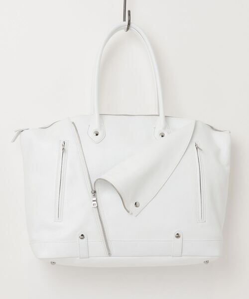 TORNADO MART（トルネードマート）の「ｼｭﾘﾝｸﾚｻﾞｰﾗｲﾀﾞｰｽﾎﾞｽﾄﾝBAG（トートバッグ・メンズ・ホワイト/ブラック・FREE）」の9枚目の写真