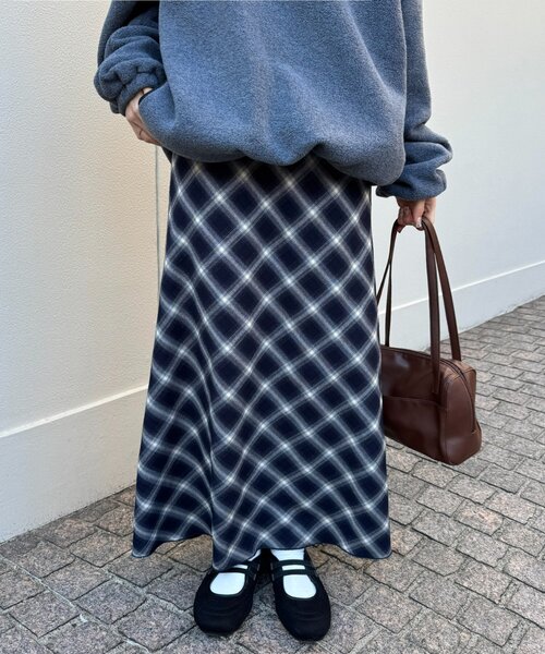 umm.】チェックロングスカート（スカート）｜DISCOAT（ディスコート