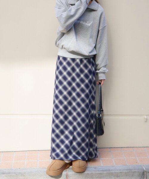umm.】チェックロングスカート（スカート）｜DISCOAT（ディスコート