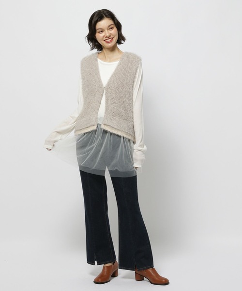 niko and...（ニコアンド）の「ペプラムインナーTシャツ（Tシャツ/カットソー・レディース・ブラック/ホワイト/オフホワイト・FREE）」の10枚目の写真