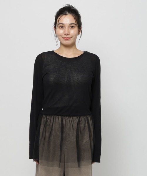 niko and...（ニコアンド）の「ペプラムインナーTシャツ（Tシャツ/カットソー・レディース・ブラック/ホワイト/オフホワイト・FREE）」の18枚目の写真