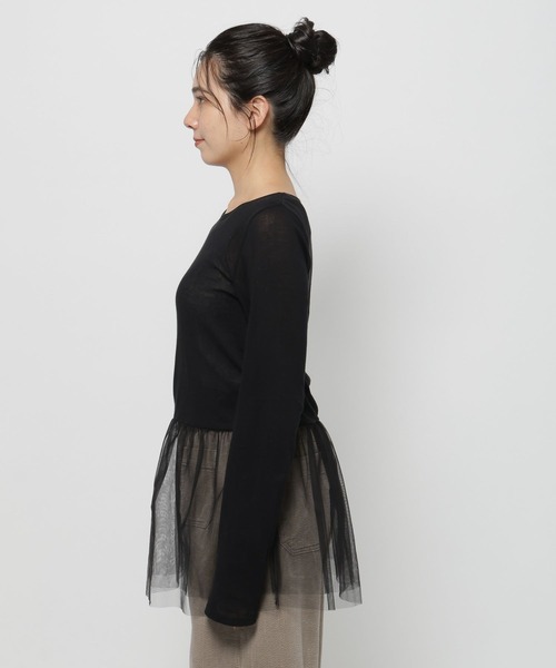 niko and...（ニコアンド）の「ペプラムインナーTシャツ（Tシャツ/カットソー・レディース・ブラック/ホワイト/オフホワイト・FREE）」の19枚目の写真