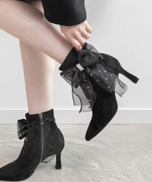 RANDA（ランダ）の「2WAY シアーリボンショートブーツ（ブーツ）」