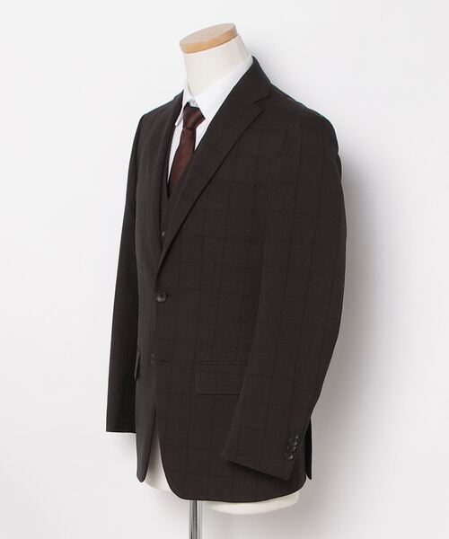 Perfect Suit FActory(パーフェクトスーツファクトリー)の「《WOOLY WASH SUIT》WEB限定スーツ【洗える/ウールライク】スリーピース 千鳥×ウィンドペン ブラウン(スーツセット・メンズ・ダークブラウン・AB5/AB6/AB7/Y5/Y6/A5/A6/A7/A4/BB6/AB4/AB8/Y4/BB7/BB8/BB5/Y7/A8)」の16枚目の写真