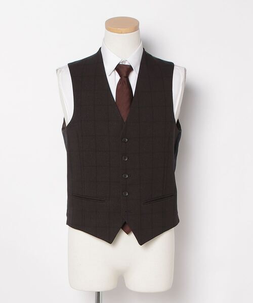 Perfect Suit FActory(パーフェクトスーツファクトリー)の「《WOOLY WASH SUIT》WEB限定スーツ【洗える/ウールライク】スリーピース 千鳥×ウィンドペン ブラウン(スーツセット・メンズ・ダークブラウン・AB5/AB6/AB7/Y5/Y6/A5/A6/A7/A4/BB6/AB4/AB8/Y4/BB7/BB8/BB5/Y7/A8)」の18枚目の写真