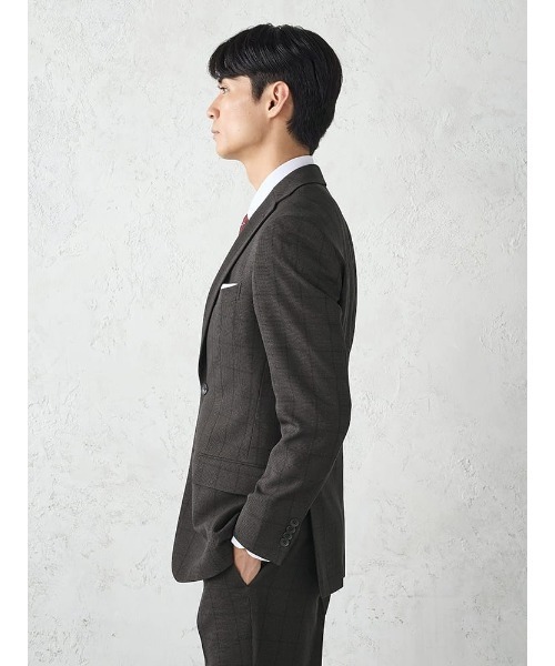 Perfect Suit FActory(パーフェクトスーツファクトリー)の「《WOOLY WASH SUIT》WEB限定スーツ【洗える/ウールライク】スリーピース 千鳥×ウィンドペン ブラウン(スーツセット・メンズ・ダークブラウン・AB5/AB6/AB7/Y5/Y6/A5/A6/A7/A4/BB6/AB4/AB8/Y4/BB7/BB8/BB5/Y7/A8)」の11枚目の写真