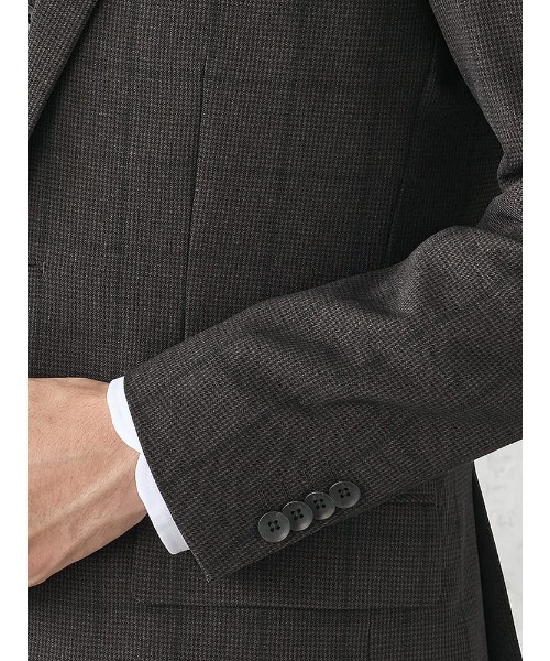 Perfect Suit FActory(パーフェクトスーツファクトリー)の「《WOOLY WASH SUIT》WEB限定スーツ【洗える/ウールライク】スリーピース 千鳥×ウィンドペン ブラウン(スーツセット・メンズ・ダークブラウン・AB5/AB6/AB7/Y5/Y6/A5/A6/A7/A4/BB6/AB4/AB8/Y4/BB7/BB8/BB5/Y7/A8)」の10枚目の写真