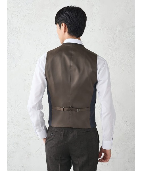 Perfect Suit FActory(パーフェクトスーツファクトリー)の「《WOOLY WASH SUIT》WEB限定スーツ【洗える/ウールライク】スリーピース 千鳥×ウィンドペン ブラウン(スーツセット・メンズ・ダークブラウン・AB5/AB6/AB7/Y5/Y6/A5/A6/A7/A4/BB6/AB4/AB8/Y4/BB7/BB8/BB5/Y7/A8)」の8枚目の写真