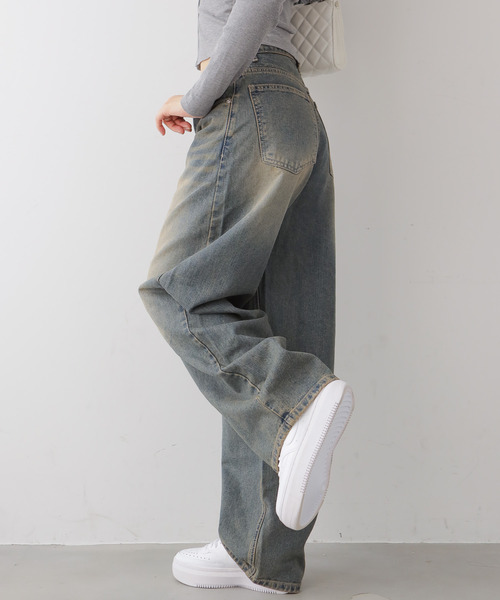 VIVID LADY(ビビッドレディー)の「カーブワイドデニムパンツ(デニムパンツ・レディース・ブルー/ブラック・SMALL/MEDIUM/LARGE)」の8枚目の写真