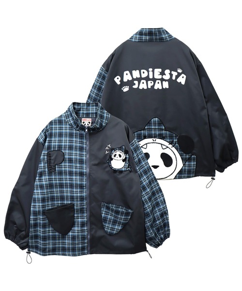 セール】サメパンダチェック切替シャカシャカジャケット(M2)（その他