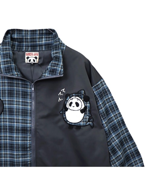 セール】サメパンダチェック切替シャカシャカジャケット(M2)（その他