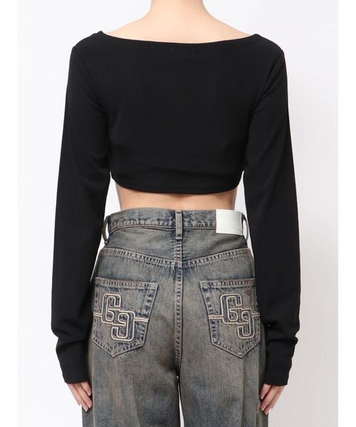 GYDA（ジェイダ）の「シアーショートトップス（Tシャツ/カットソー・レディース・ブラック/その他1・FREE）」の8枚目の写真